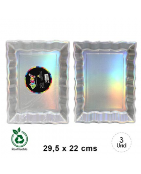 BANDEJA WAVE 30CM IRIDISCENTE/72