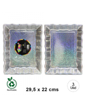 BANDEJA WAVE 30CM HOLOGRAFICO/72