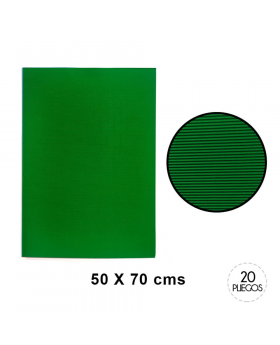 CARTON MICROCORRUGADO VERDE OSCURO 50x70CM 20U /10