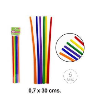 BARRA SILICONA COLOR 0.7x30CM SET6U /192