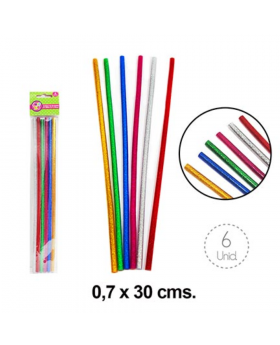 BARRA SILICONA GLITTER 0.7 X 30CM 6 PCS. X 48/192