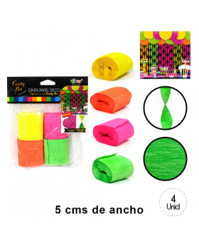 FESTONES FLUOR NARAN-AMARI-FUCSIA-VERDE SET6U /120