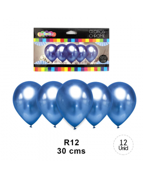 GLOBO CHROME METALIZADO AZUL R12 12UND