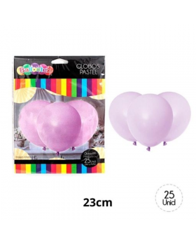 GLOBOS LISOS PASTEL MORADO R9 ST25UN /100