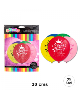 GLOBOS ESTAM. GRACIAS POR TU AMISTAD R12 25UN/100