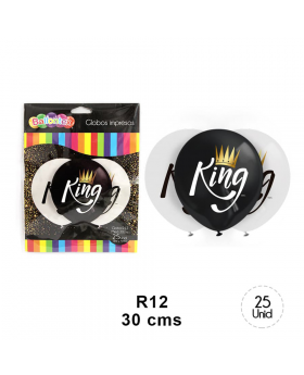 ST 25UN GLOBOS ESTAM. KING NEGRO R12 /100