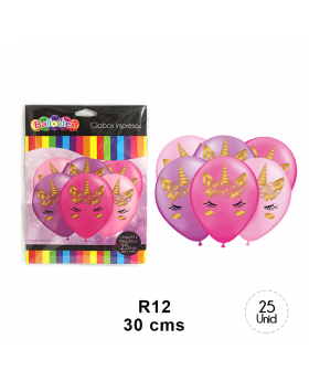 ST 25UN GLOBOS ESTAM. UNICORNIO R12/100