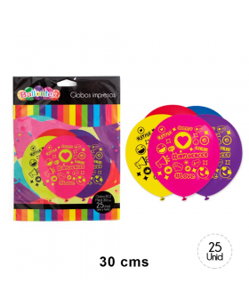 GLOBOS ESTAM. REDES SOCIALES R12 25UN/100