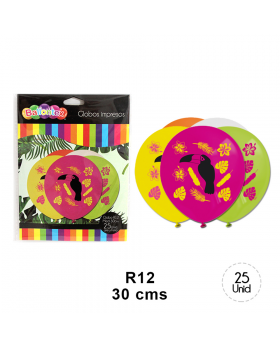 GLOBO ESTAMP TUCAN FLORES R12 30CM SET25U /100