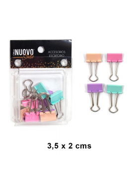 APRETADOR DOBLE CLIP PASTEL OFFICE SET8U /144