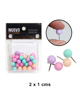 PUSH PINS ROUND PASTEL NUOVO STUDIO SET40U /144