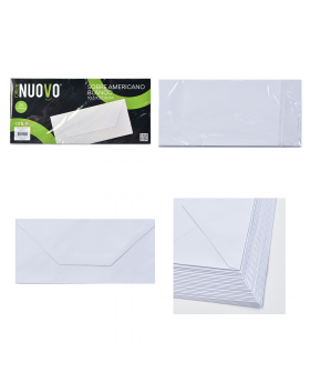SOBRE AMERICANO BLANCO 105x228MM SET25U /100