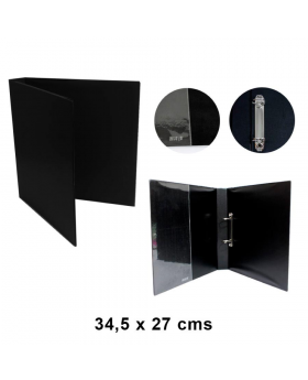 CARPETA 2 ANILLOS VINIL OFICIO NEGRO NUOVO /36