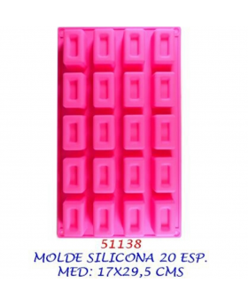 MOLDE SILICONA 20 ESPACIOS/60