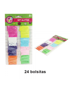 GLITTER NEON 8 COLORES KIT24P /240