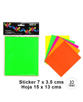 SET STICKERS CUADERNO NEON/240