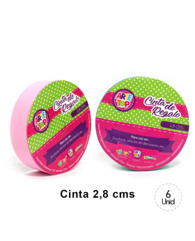 CINTA REGALO 2,8 CM PASTEL ROSADO/240