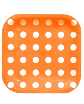 ST PLATO CUA. POLKA NARANJO/100