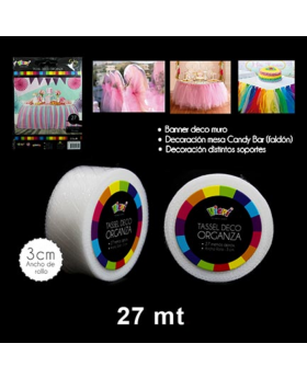 TASSEL ORGANZA 3CM BLANCO /240