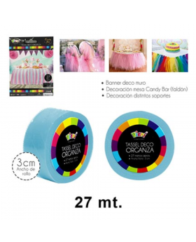 TASSEL ORGANZA 3CM CELESTE /240