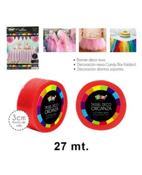 TASSEL ORGANZA 3CM ROJO /240