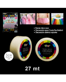 TASSEL ORGANZA 3CM BEIGE /240