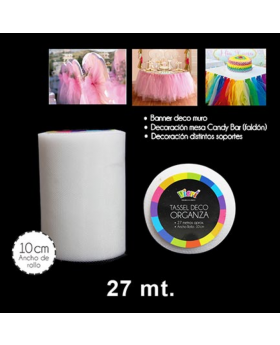 TASSEL ORGANZA 10CM BLANCO /144