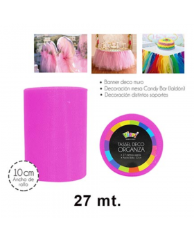 TASSEL ORGANZA 10CM FUCSIA /144