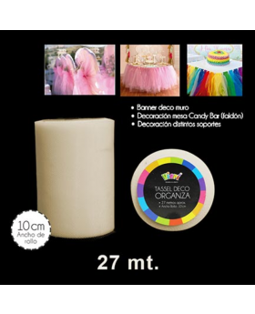 TASSEL ORGANZA 10CM BEIGE /144