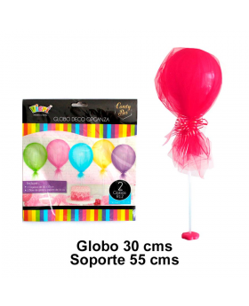 GLOBOS DECO ORGANZA FUCSIA R12 2UN/240