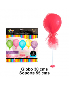 GLOBOS DECO ORGANZA SANDIA ROJA R12 2UN/240