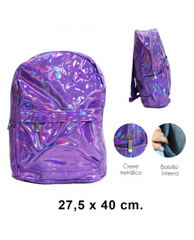 MOCHILA IRIDESCENTE LILA/50