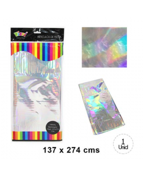 MANTEL HOLOGRAFICO SILVER 274x137CM /100