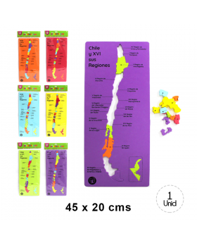 MAPA DE CHILE POR REGIONES EVA X 12/192