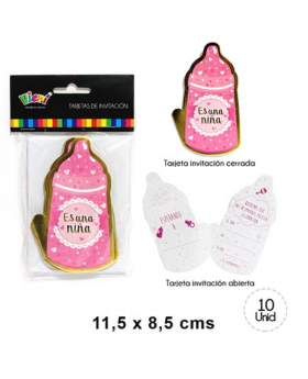 TARJETA DE INVITACION BABY SHOWER NINA SET10U /288