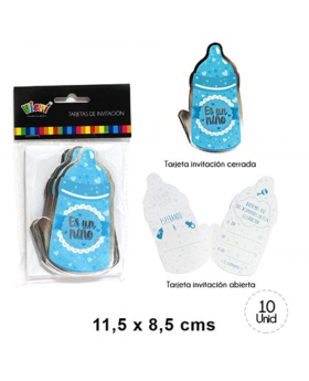 TARJETA DE INVITACION BABY SHOWER NINO SET10U /288