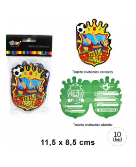 TARJETA DE INVITACION FUTBOL SET10U /288