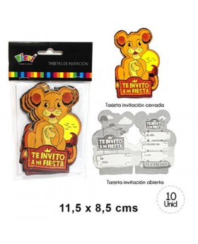 TARJETA DE INVITACION REY LEON SET10U /288
