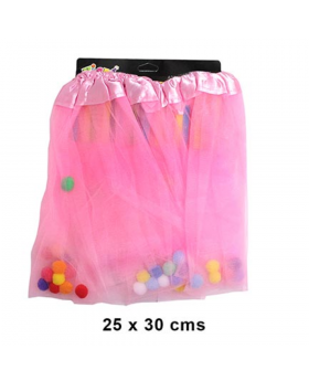 TUTU POMPON ROSADO X 12/120