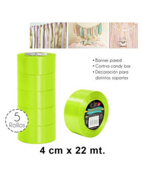 CINTA DECO TASSEL 4CMX25YDS VERDE NEON/200