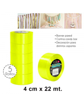 CINTA DECO TASSEL 4CMX25YDS AMARILLO NEON/200