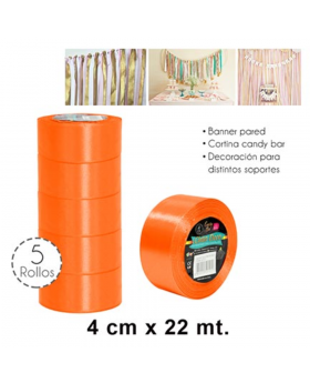 CINTA DECO TASSEL 4CMX25YDS NARANJO NEON/200