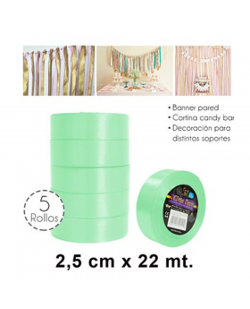 CINTA DECO TASSEL 2.5CMX25YDS VERDE CLARO/300
