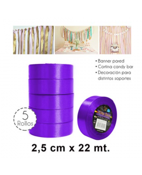CINTA DECO TASSEL 2.5CMX25YDS MORADO/300