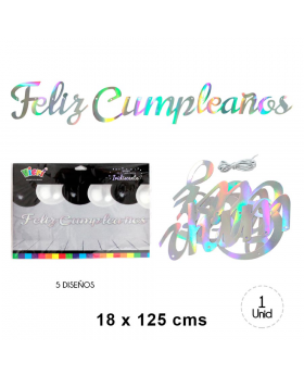 BANNER IRIDISCENTE FELIZ CUMPLEAÑOS /200