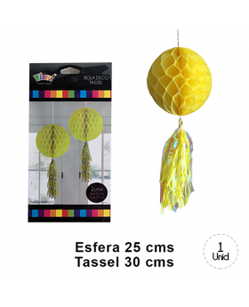 BOLA DECO TASSEL AMARILLO 10/200