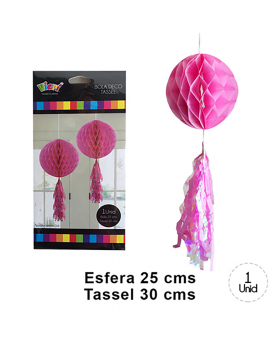 ST 10UN BOLA DECO TASSEL ROSADO/200