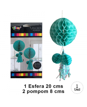 ST 10UN BOLA DECO TASSEL POMPON TIFFANY/200