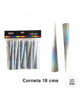 CORNETAS IRIDISCENTES SET10U /48