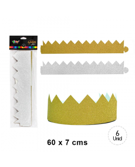 SET CORONA GLITTER GOLDEN SILVER 6UN/264